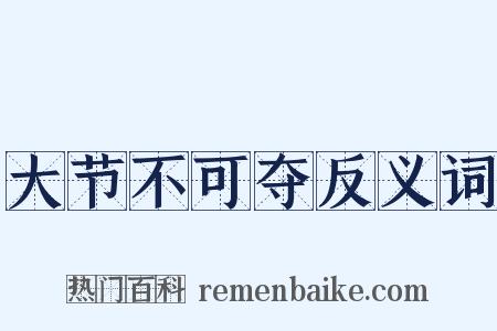 大节不可夺反义词是什么意思的图片
